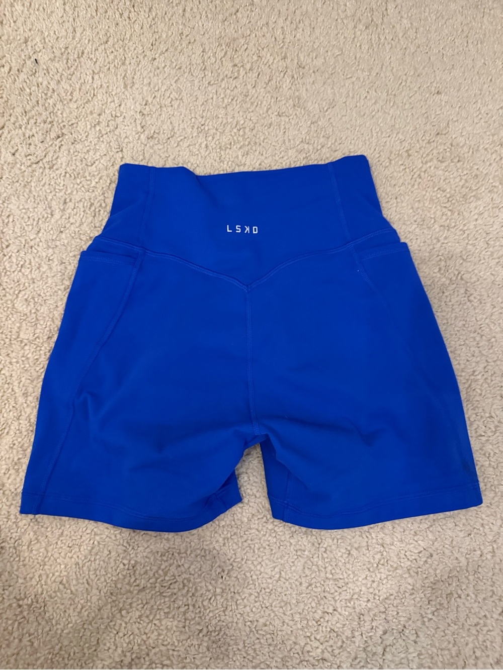 LSKD Women’s High-Rise Royal Blue Bike Shorts